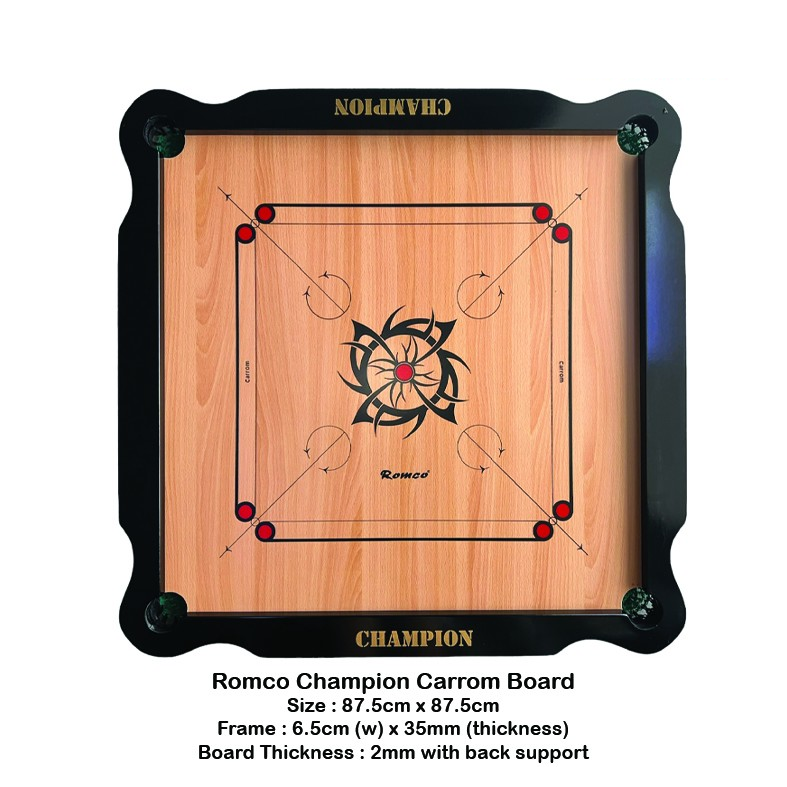 Carrom Board + Striker + Seed - Romco Champion QE