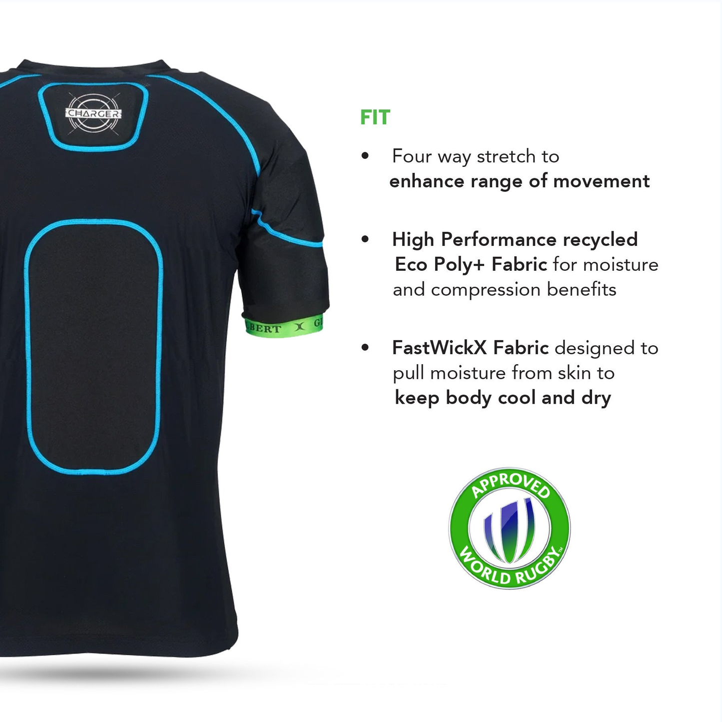 Rugby Body Protector - Gilbert Charger X1.1 KQ