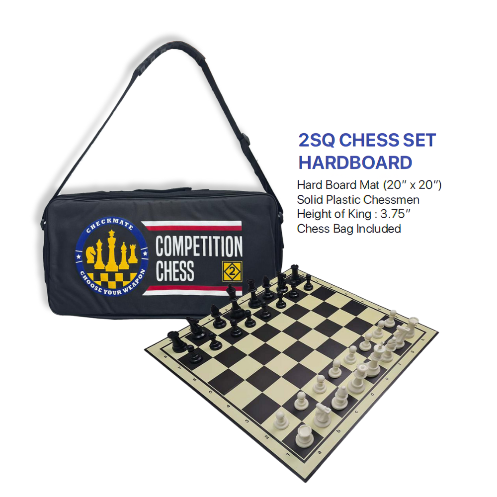 Chess Set - 2SQ Hardboard (2 Fold) + Bag CQ