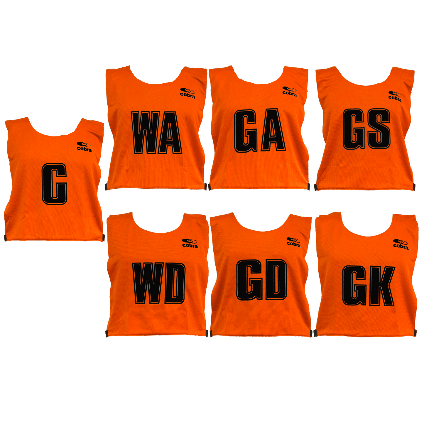 Netball Bibs Set - Cobra Mesh 1 Sided (Junior/Senior) CQ