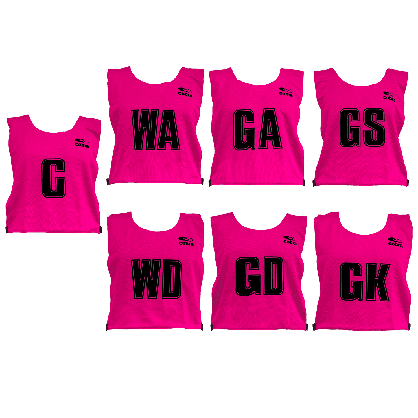 Netball Bibs Set - Cobra Mesh 1 Sided (Junior/Senior) CQ
