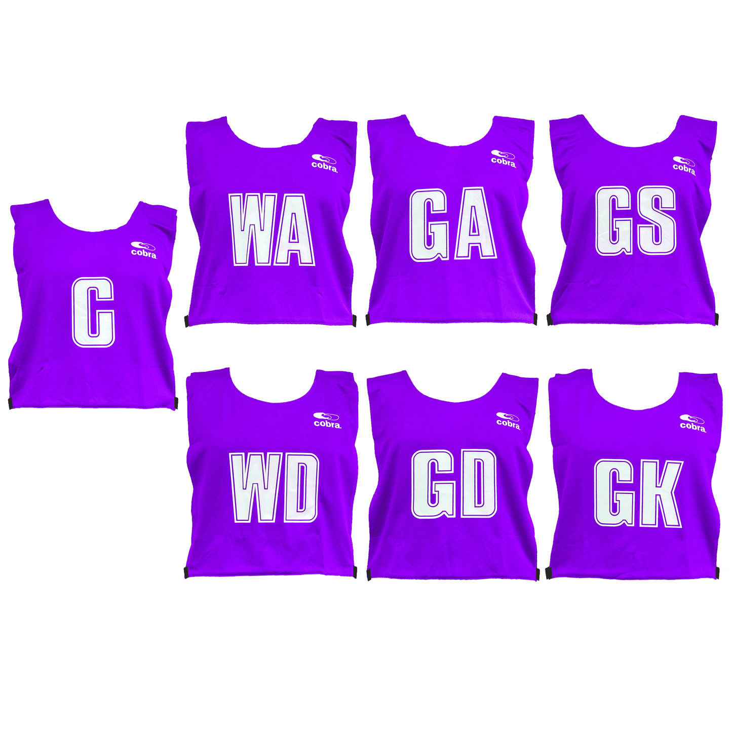 Netball Bibs Set - Cobra Mesh 1 Sided (Junior/Senior) CQ