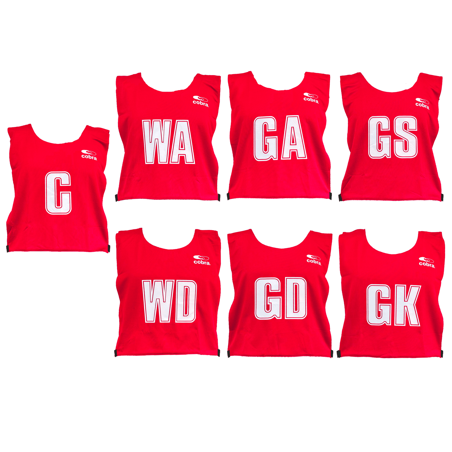 Netball Bibs Set - Cobra Mesh 1 Sided (Junior/Senior) CQ