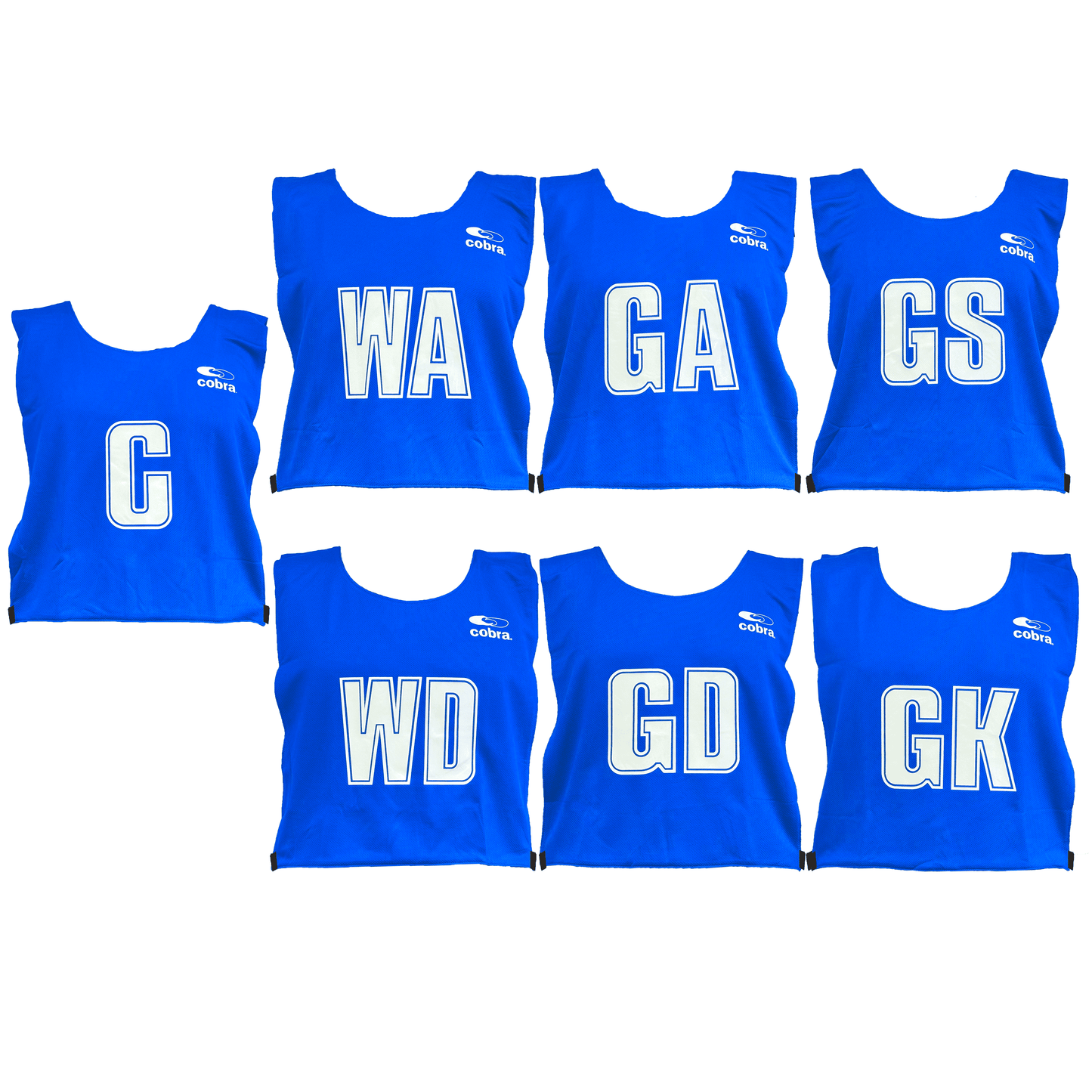 Netball Bibs Set - Cobra Mesh 1 Sided (Junior/Senior) CQ
