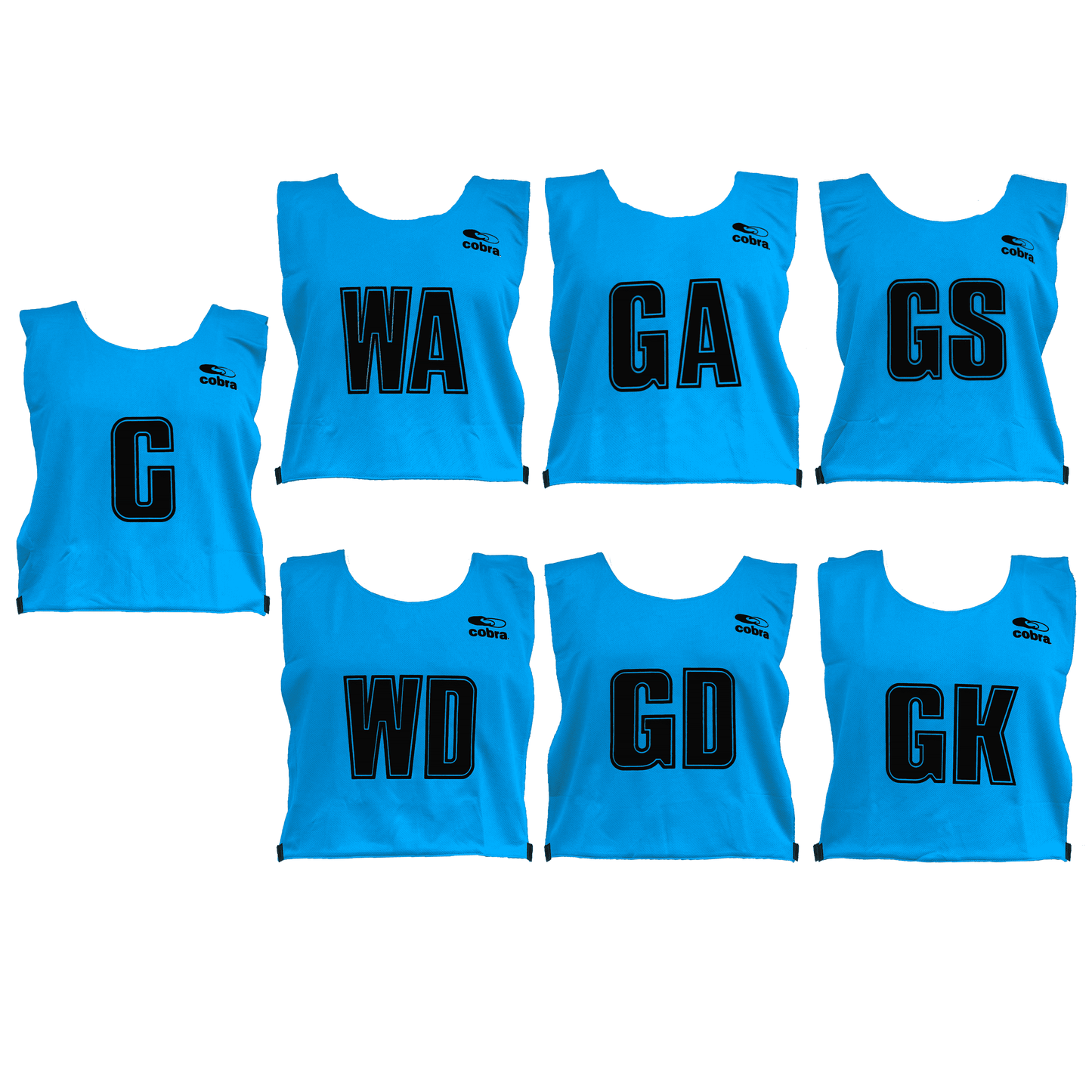 Netball Bibs Set - Cobra Mesh 1 Sided (Junior/Senior) CQ