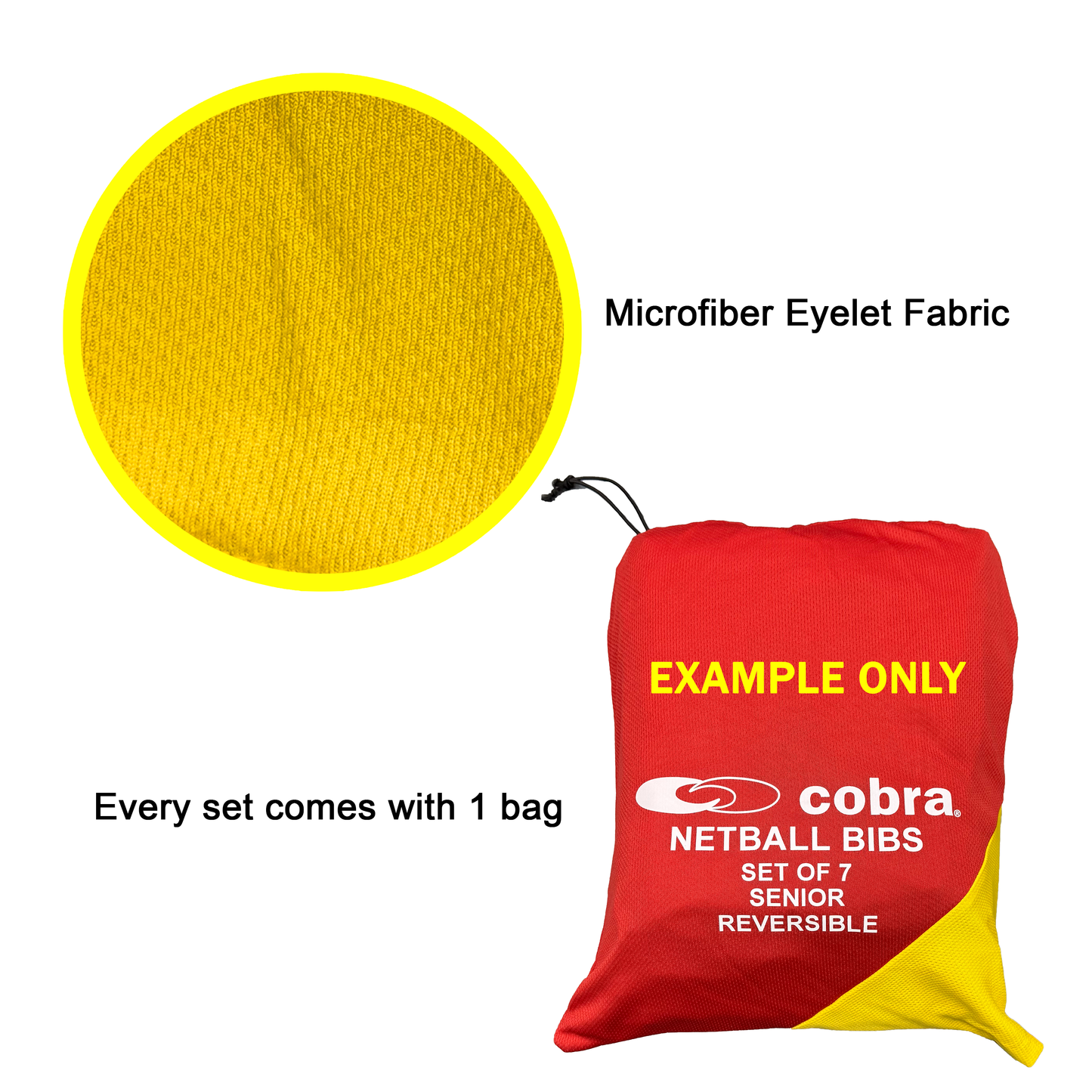 Netball Bibs Set - Cobra Mesh Reversible (Junior/Senior) CQ