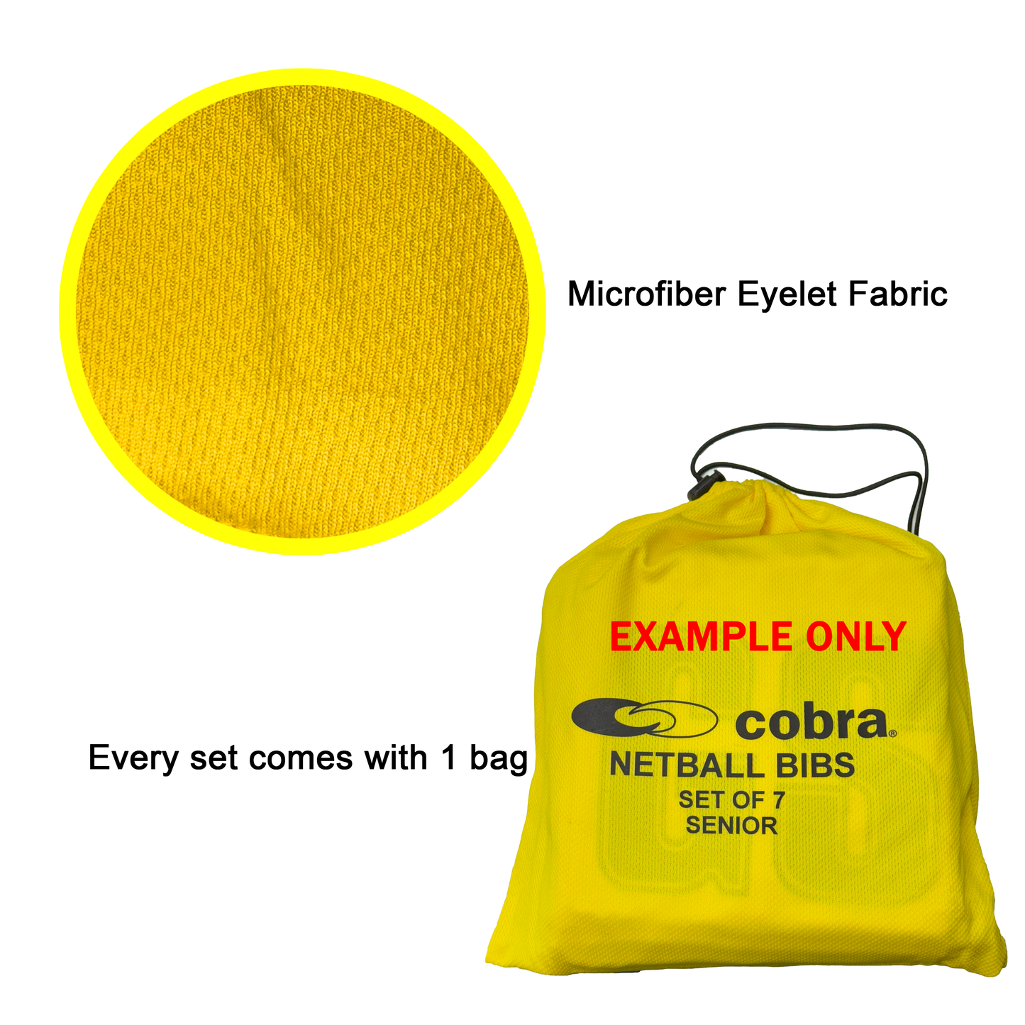 Netball Bibs Set - Cobra Mesh 1 Sided (Junior/Senior) CQ