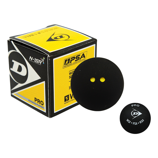 Squash Ball - Dunlop Pro (2 Dots Yellow) CQ YZ