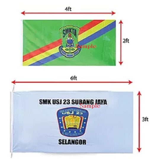 School Flag - Custom Made 2ft x 4ft (4pcs) PZ