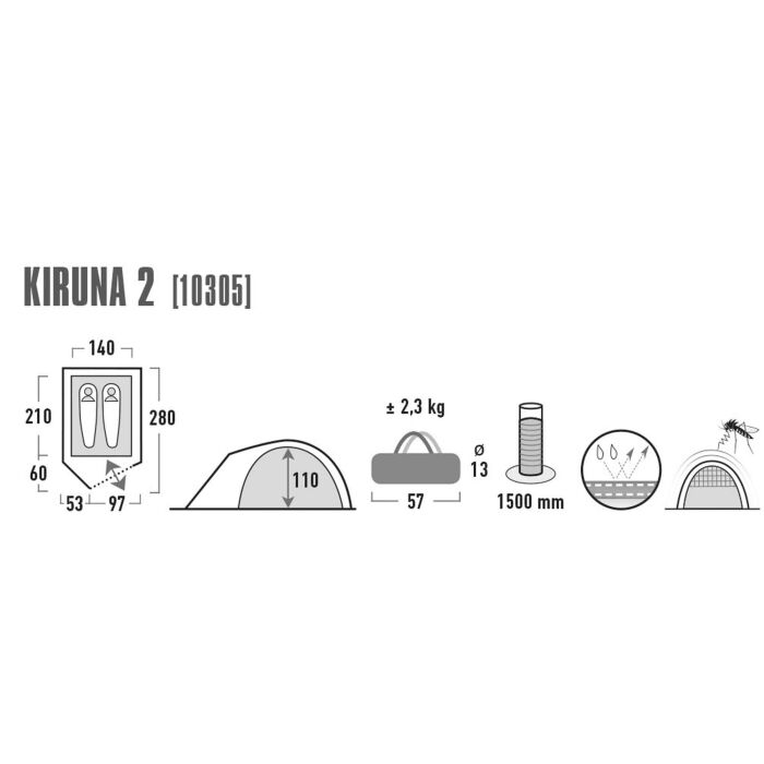 Camping Tent (2P) - High Peak Kiruna 2 UQ