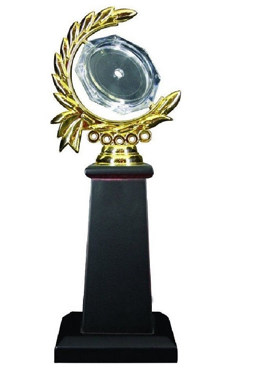 Wood Stand +Crest Trophy - KS004
