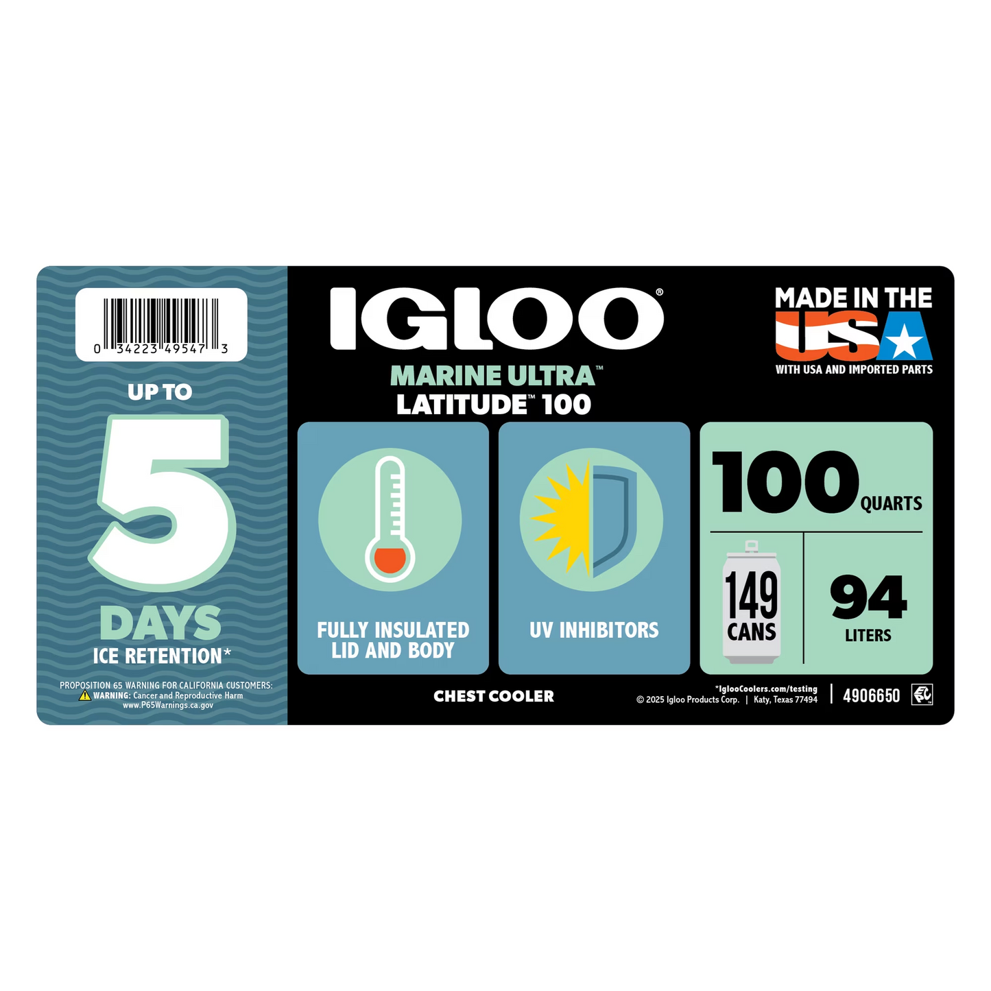 Cooler Box - Igloo Latitude Marine Ultra 100QT (94L) UQ
