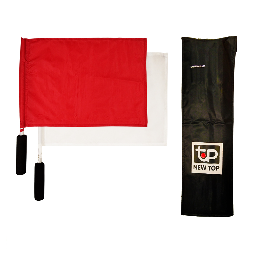Linesman Flags Set - New Top Plain (Red + White) 2pcs + Bag CQ