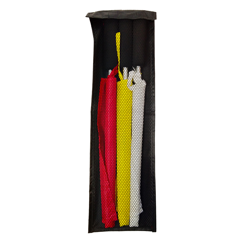 Linesman Flags Set - New Top Plain (Red + Yellow + White) 3pcs + Bag CQ