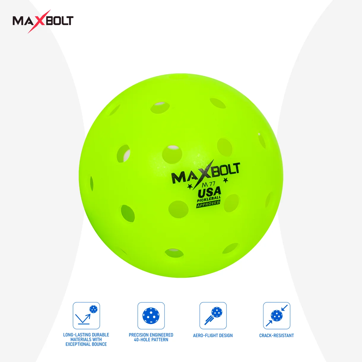 Pickleball Ball (USAPA) - Maxbolt M77 (Set of 3) PQ