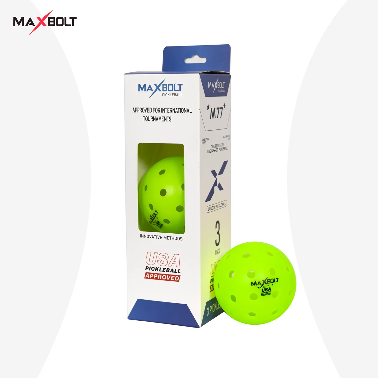 Pickleball Ball (USAPA) - Maxbolt M77 (Set of 3) PQ