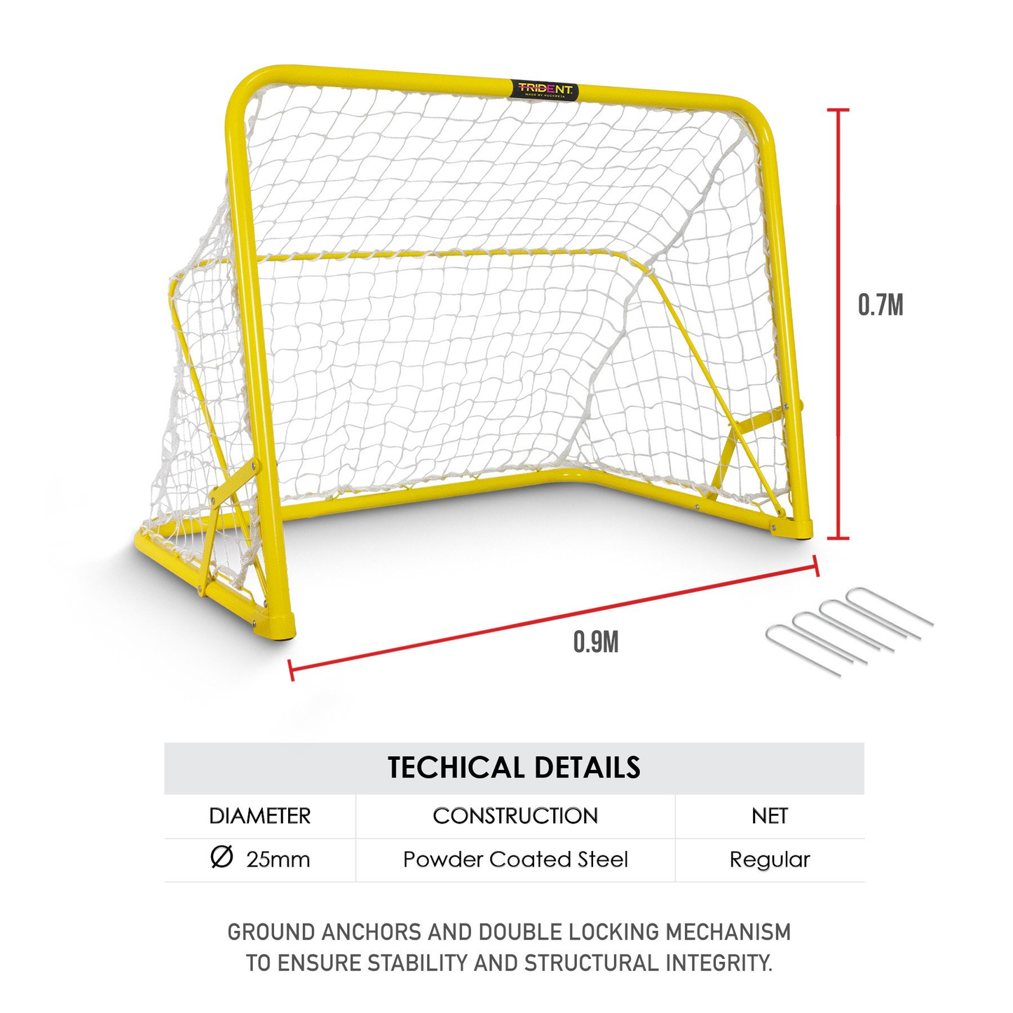 Mini Goal Post - Trident Foldable Steel (0.9m x 0.7m) KQ