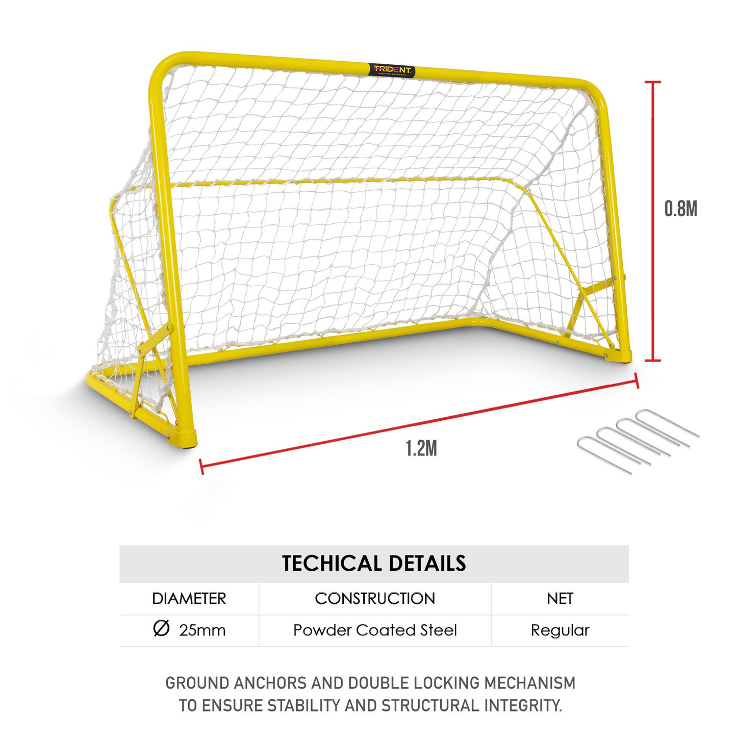 Mini Goal Post - Trident Foldable Steel (1.2m x 0.8m) KQ