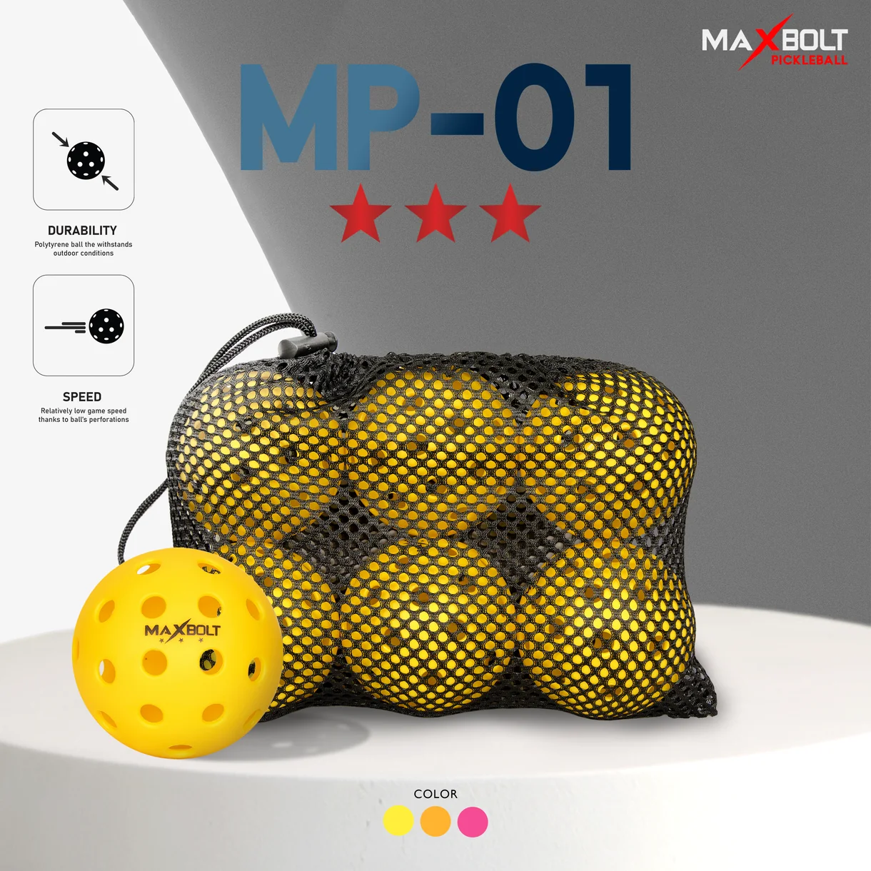 Pickleball Ball - Maxbolt MP01 (Set of 6) PQ