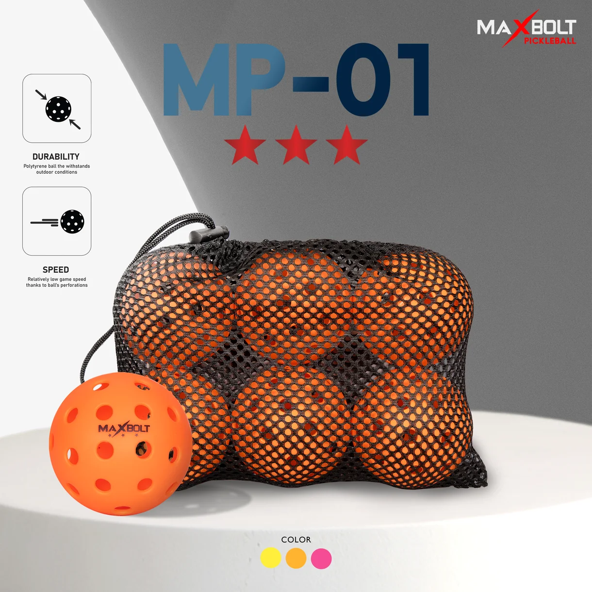 Pickleball Ball - Maxbolt MP01 (Set of 6) PQ