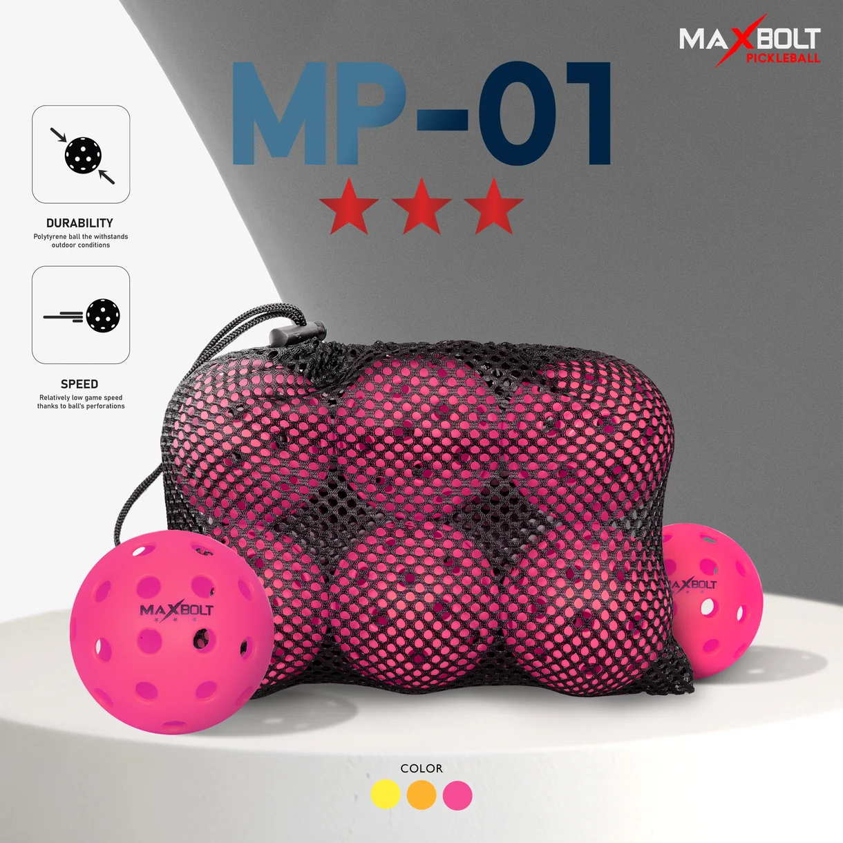Pickleball Ball - Maxbolt MP01 (Set of 6) PQ
