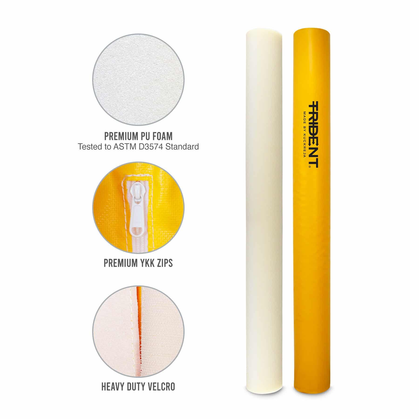 Netball Post Protectors - Trident (6' x 2") Yellow (1 Pair) KQ