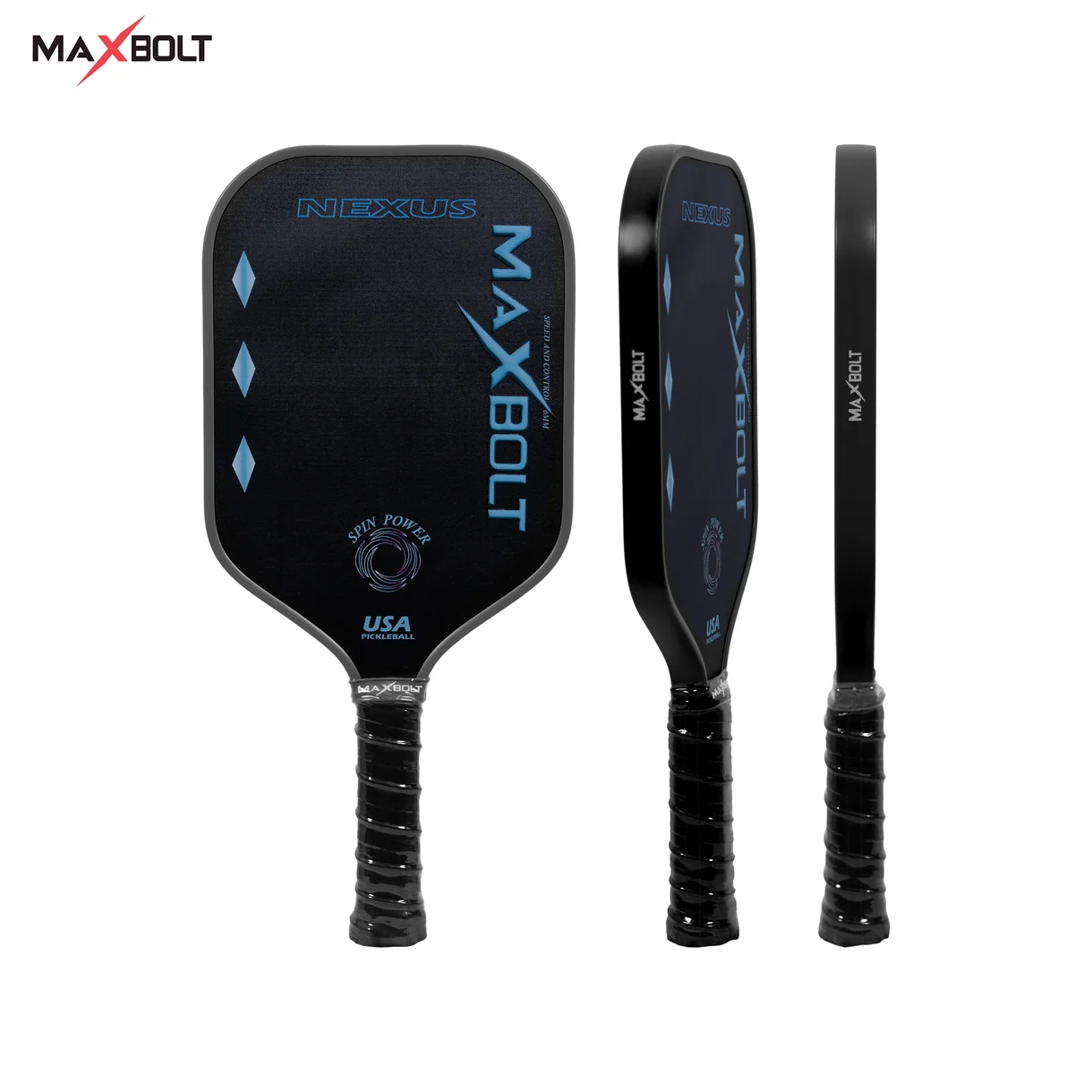 Pickleball Paddle Fiberglass - Maxbolt NEXUS (Free 2pcs Ball + Grip + Edge Guard + Slim Bag) PQ