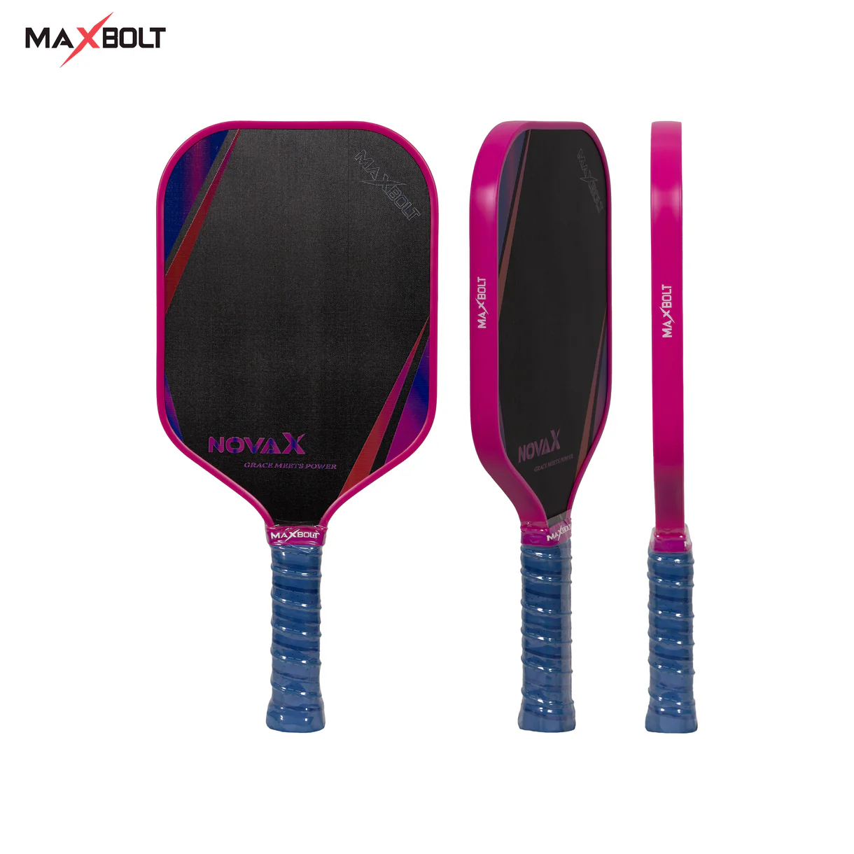 Pickleball Paddle Fiberglass - Maxbolt NOVA X (Free 2pcs Ball + Grip + Edge Guard + Slim Bag) PQ