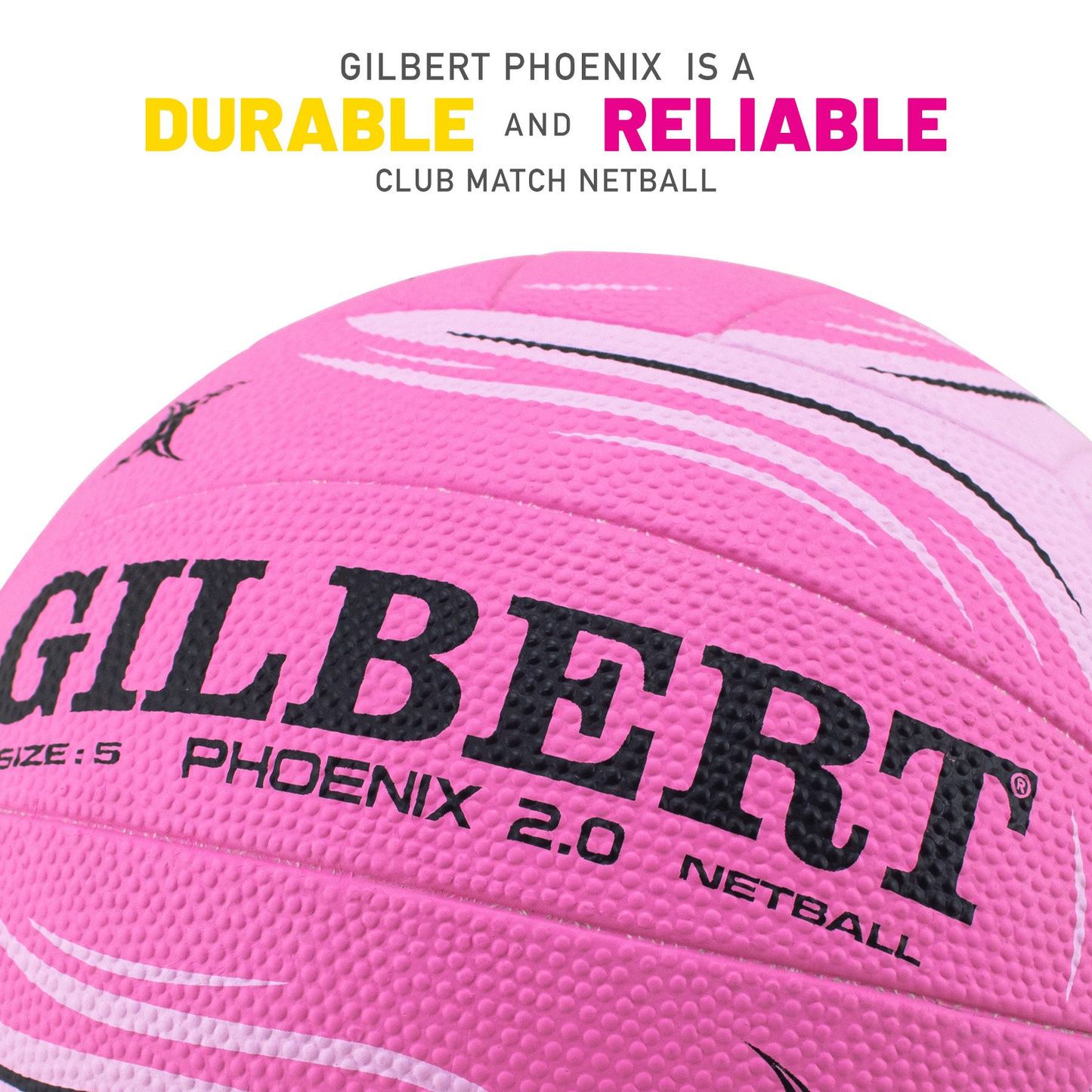 Netball Ball Size 4/5 - Gilbert Phoenix 2.0 Match (Pastel) KQ