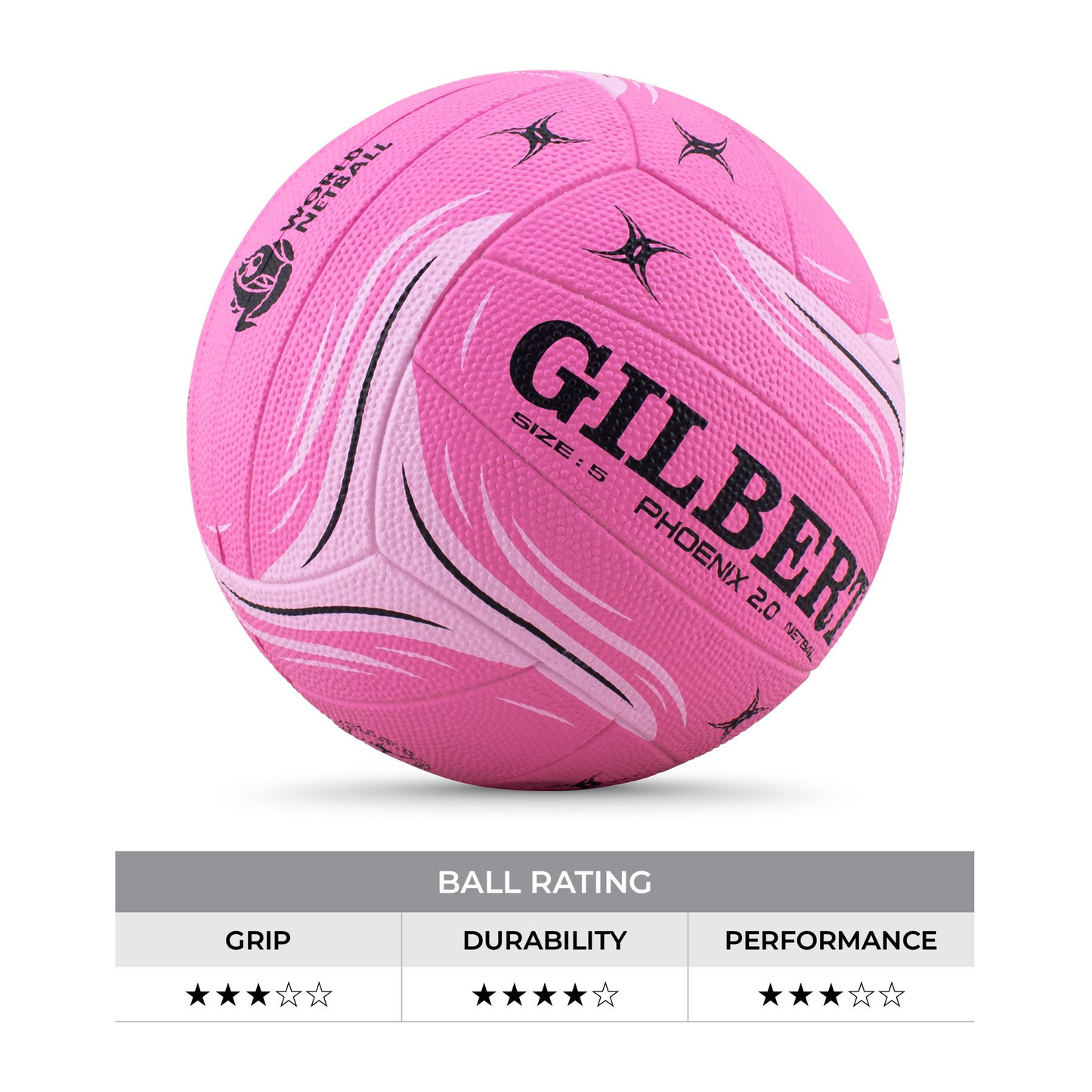 Netball Ball Size 4/5 - Gilbert Phoenix 2.0 Match (Pastel) KQ