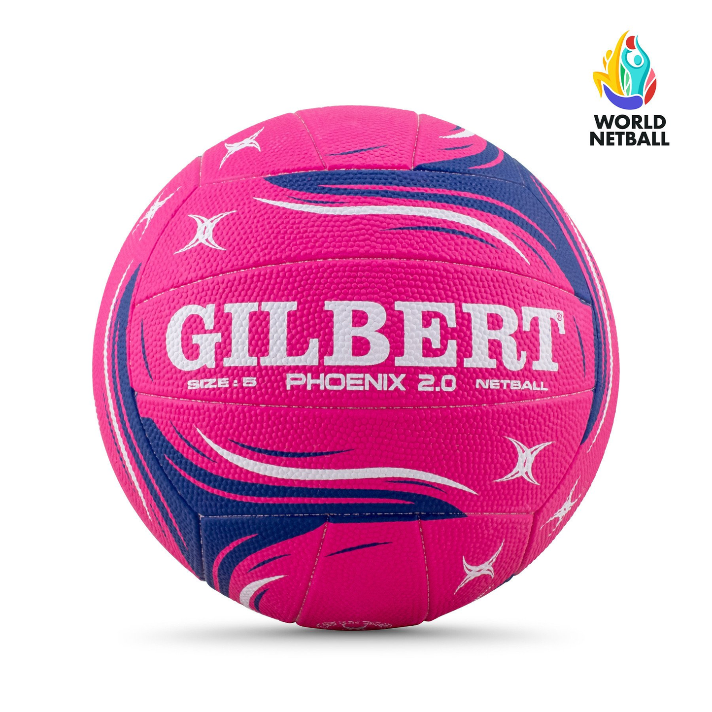 Netball Ball Size 4/5 - Gilbert Phoenix 2.0 Match (Pink) KQ