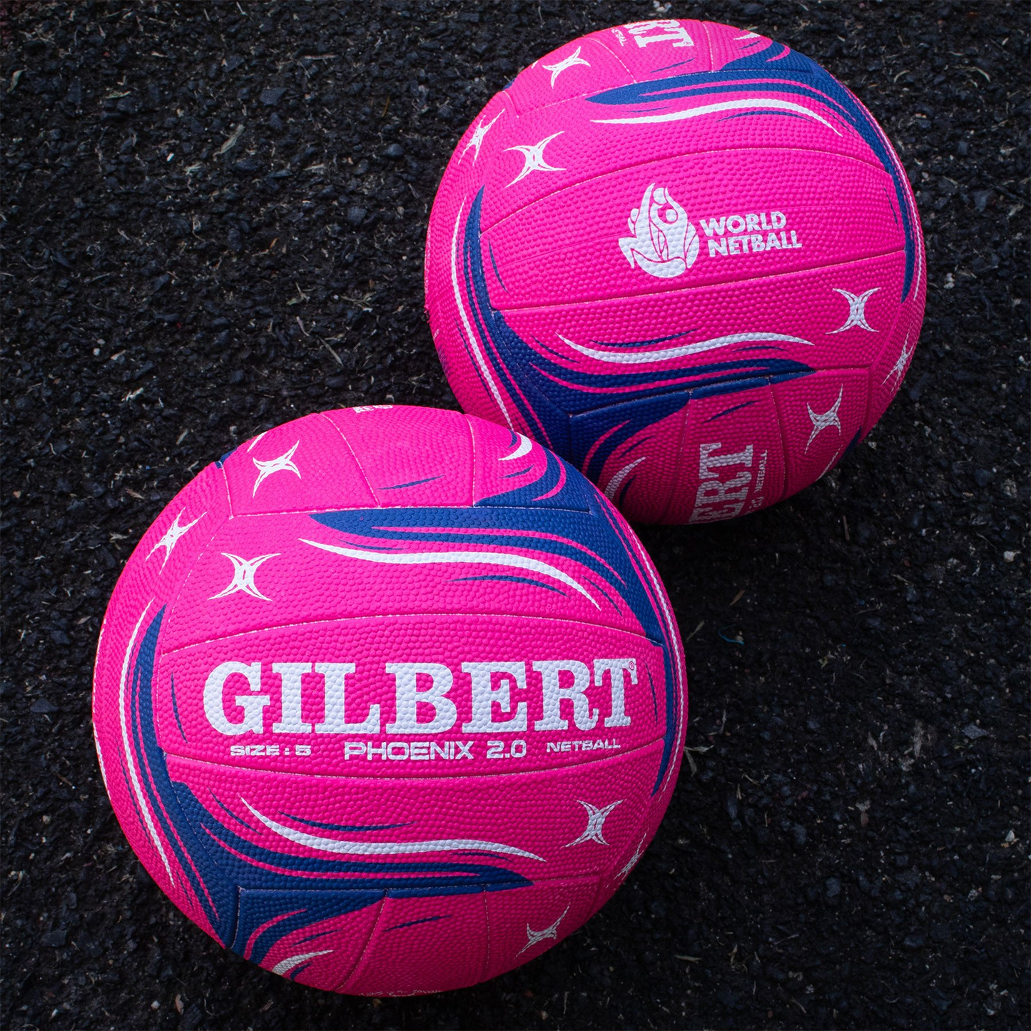 Netball Ball Size 4/5 - Gilbert Phoenix 2.0 Match (Pink) KQ