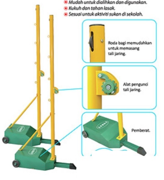 Badminton Post + Net - PJ0236 (1 pair) MZ