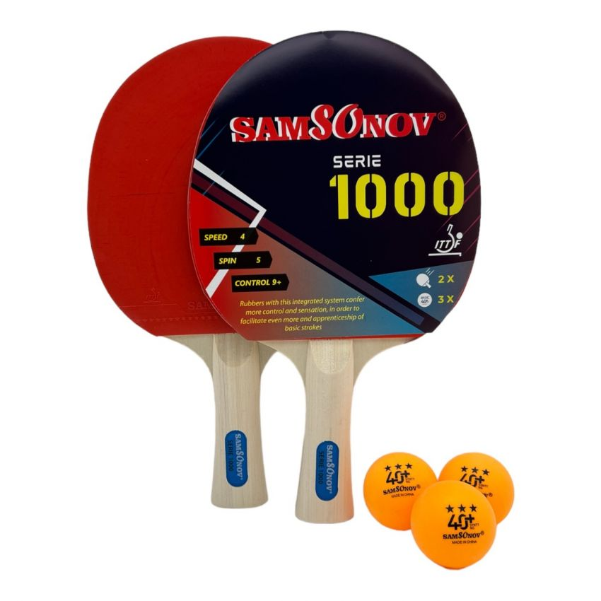 TT Bat Set - Samsonov Serie 1000 (2 Bats + 3 Balls) QE