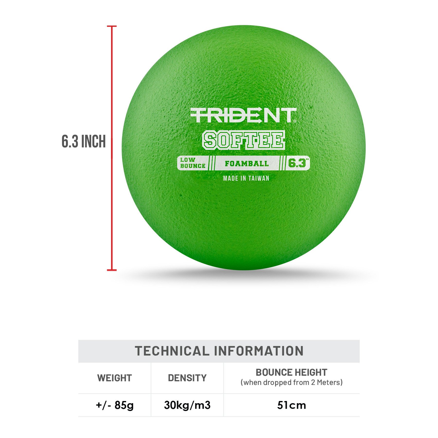 Dodgeball Foam Ball - Trident Milestone Softee Low Bounce (6.3") KQ