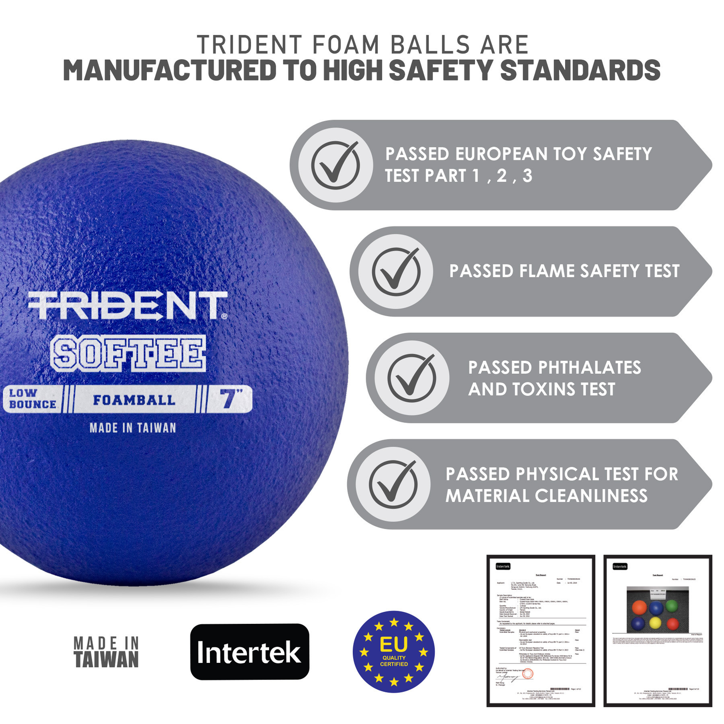 Dodgeball Foam Ball - Trident Softee Low Bounce (7") KQ
