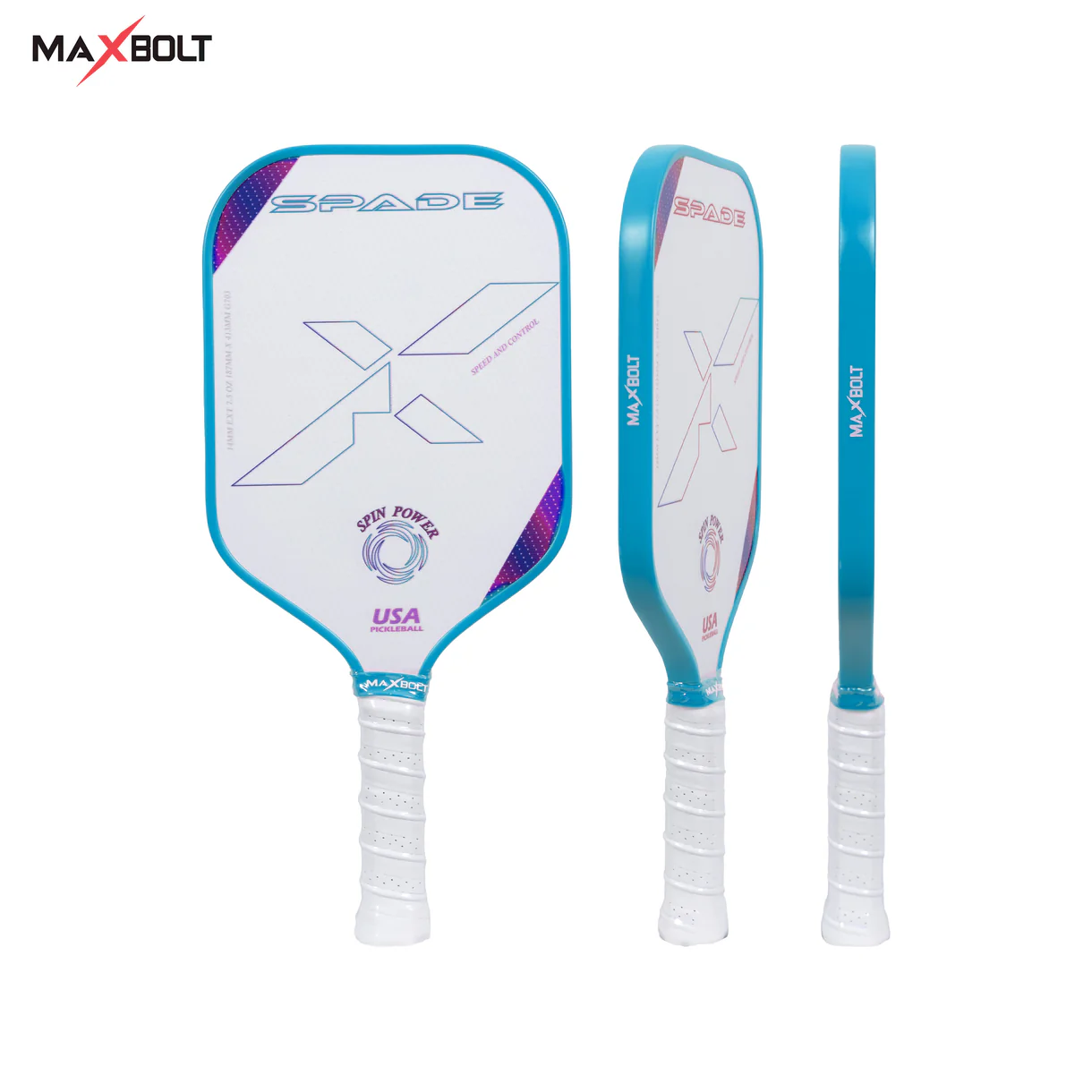 Pickleball Paddle Fiberglass - Maxbolt SPADE (Free 2pcs Ball) PQ