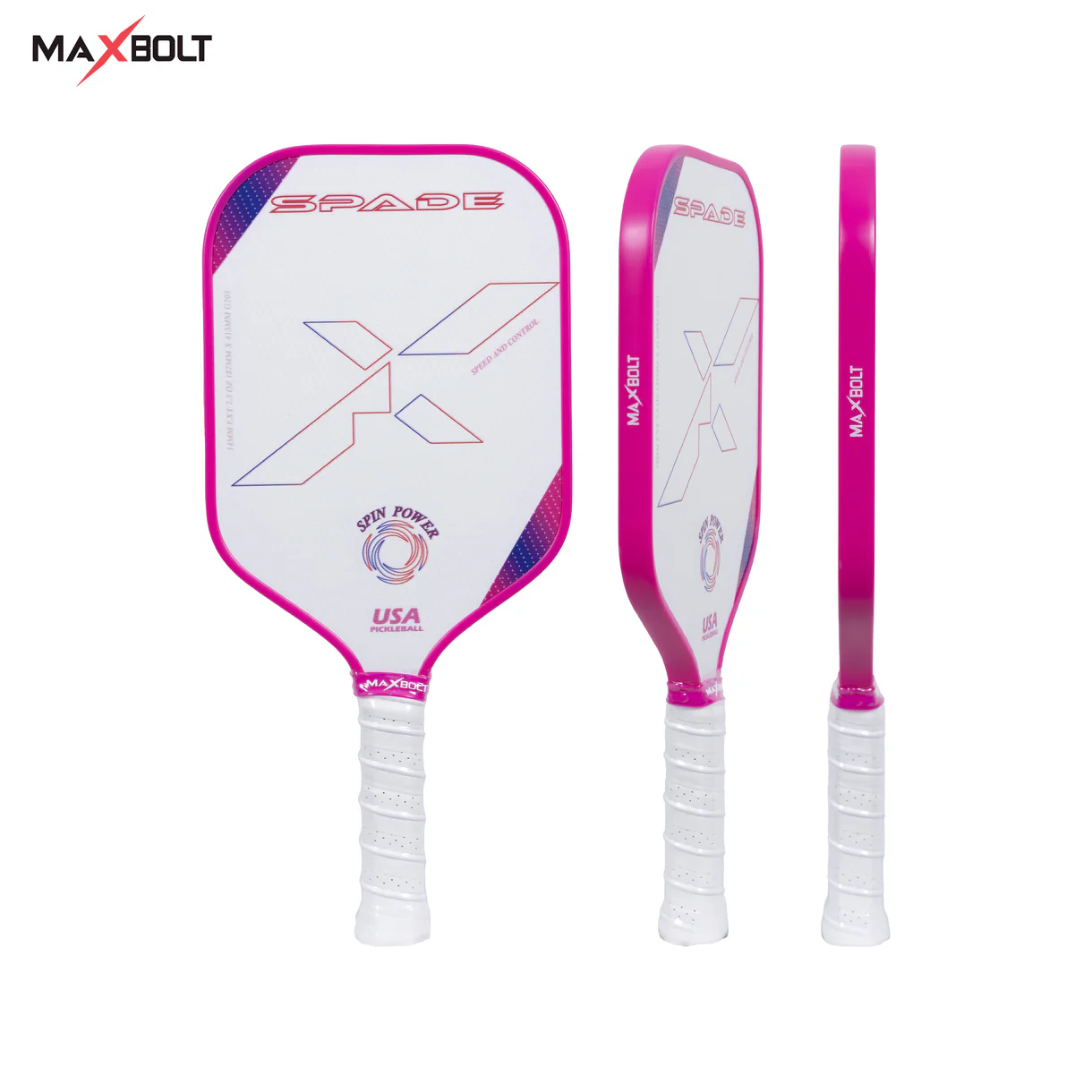 Pickleball Paddle Fiberglass - Maxbolt SPADE (Free 2pcs Ball) PQ