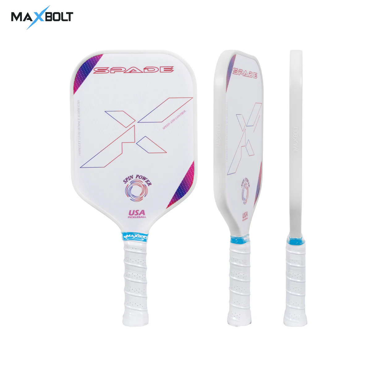 Pickleball Paddle Fiberglass - Maxbolt SPADE (Free 2pcs Ball) PQ