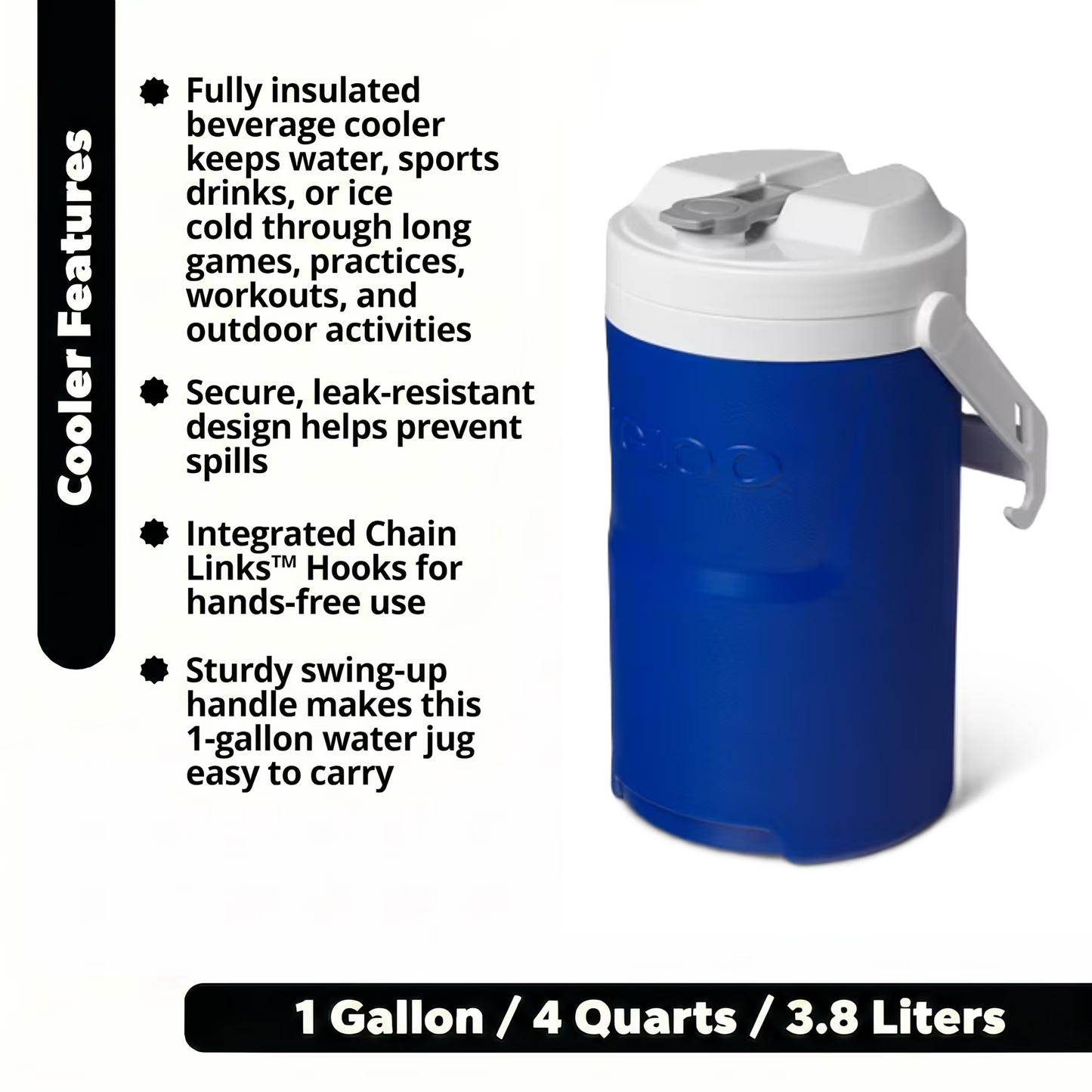Cooler Jug - Igloo Sport (1 Gallon / 3.8L) Blue + Hook UQ