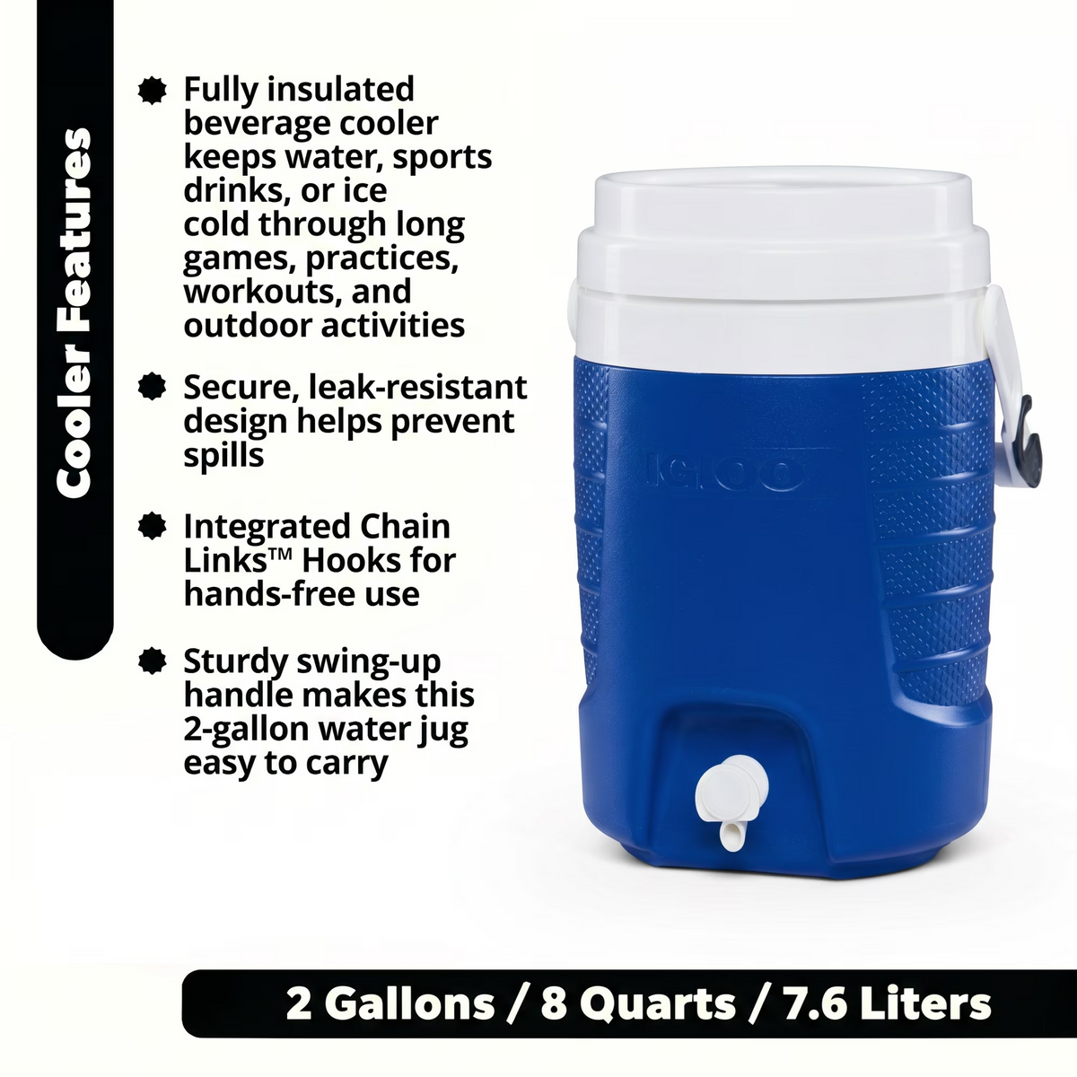 Cooler Jug - Igloo Sport (2 Gallon / 7.6L) Blue + Hook UQ