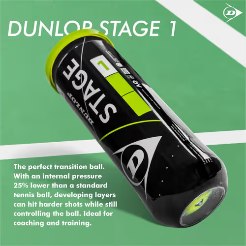 Tennis Ball - Dunlop Stage 1 Green (3 Balls) YZ
