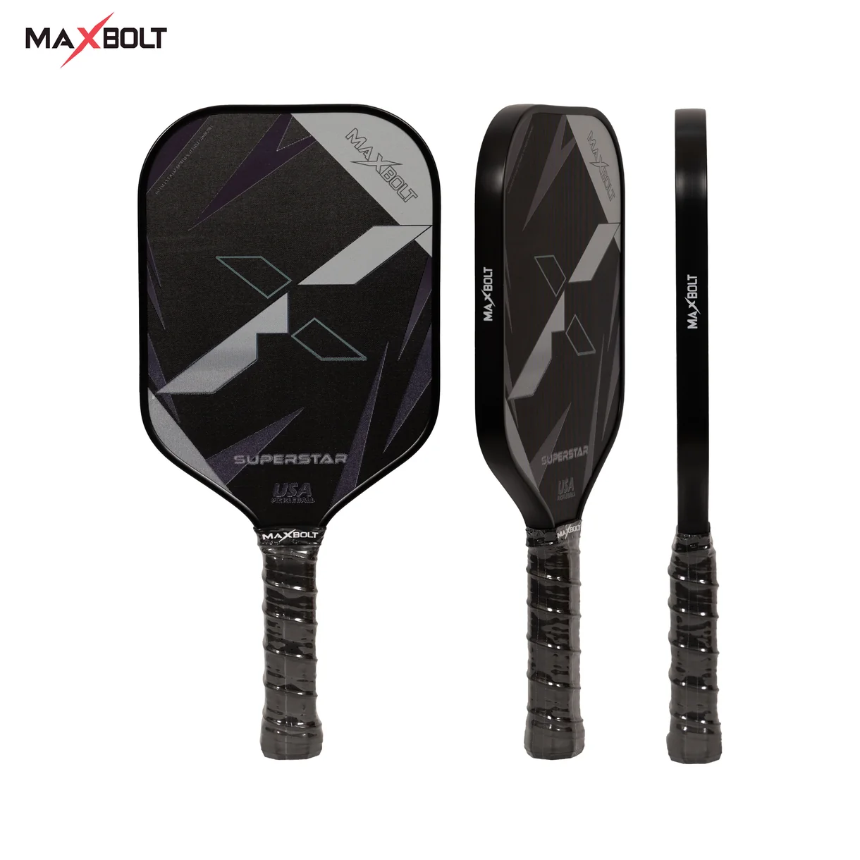 Pickleball Paddle Fiberglass - Maxbolt SUPERSTAR (Free 2pcs Ball + Grip + Edge Guard + Slim Bag) PQ