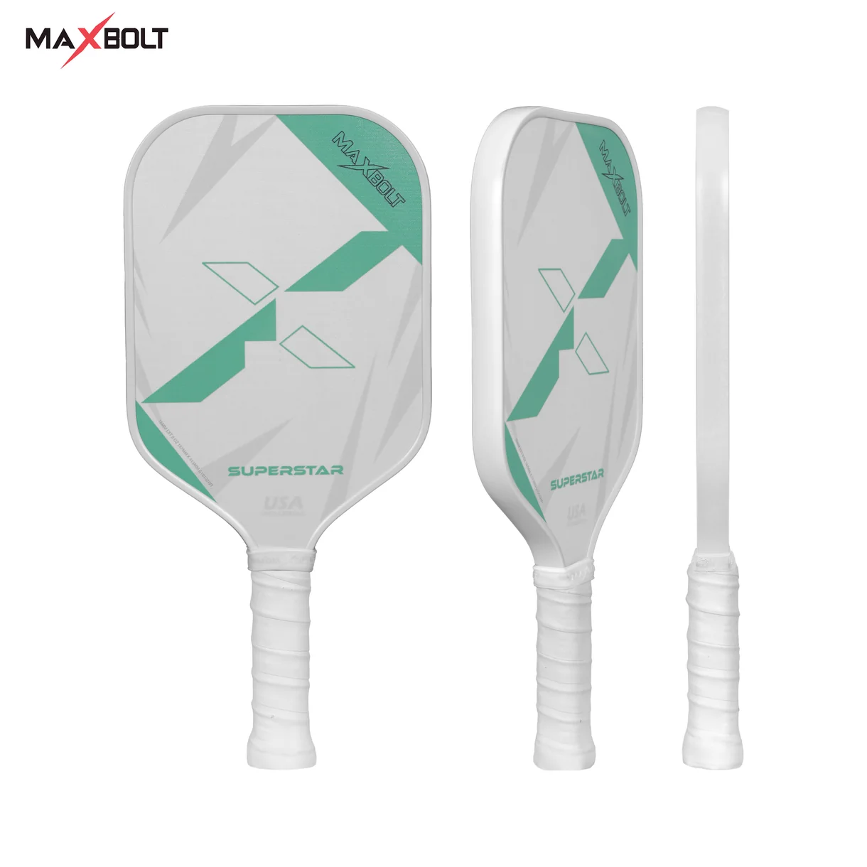 Pickleball Paddle Fiberglass - Maxbolt SUPERSTAR (Free 2pcs Ball + Grip + Edge Guard + Slim Bag) PQ