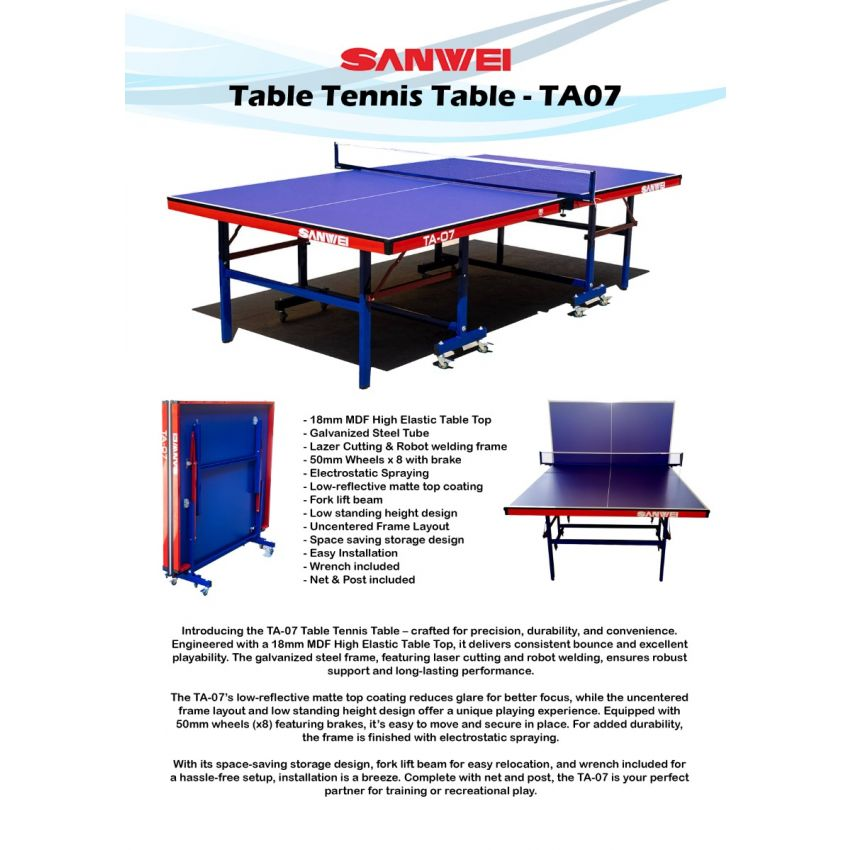 TT Table - Sanwei TA-07 (18mm) + Post + Net QE