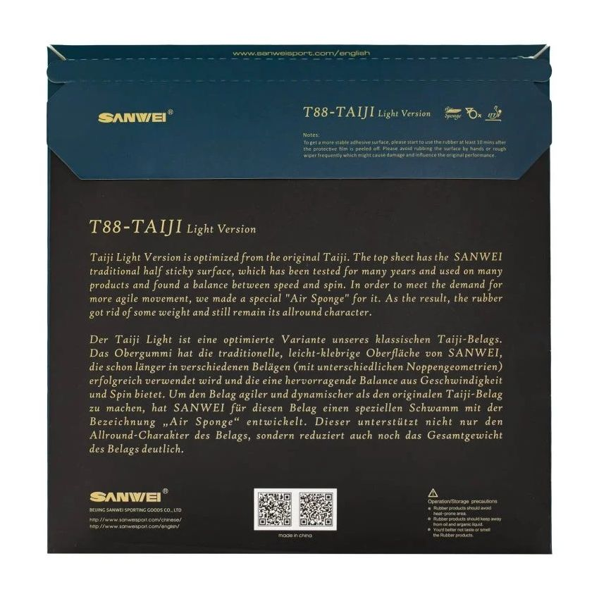 TT Rubber - Sanwei Taiji Light QE