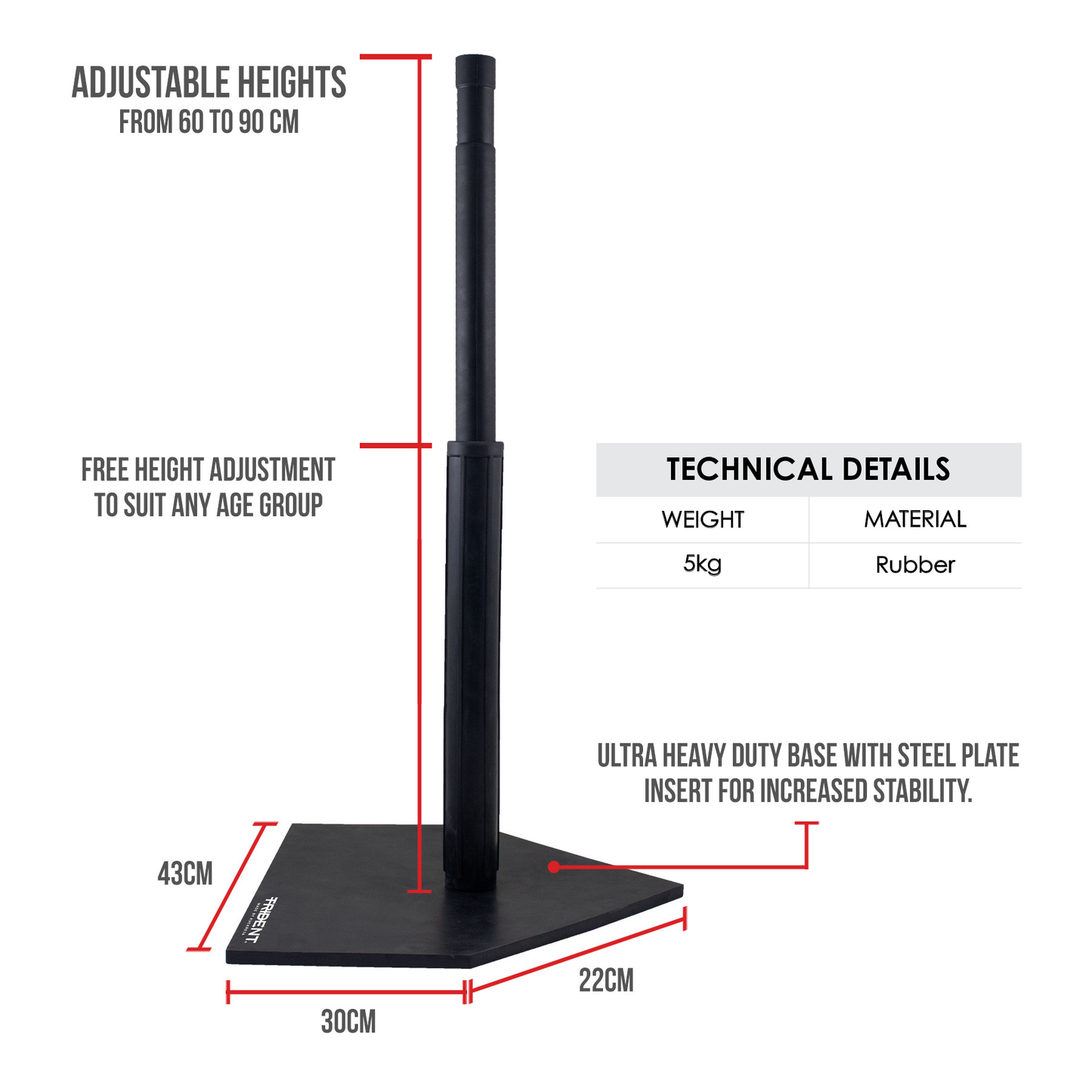 Softball Batting Tee - Trident Heavy Duty KQ