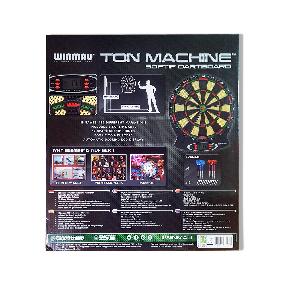 Electronic Dartboard Set - Winmau Ton Machine Soft Tip CQ
