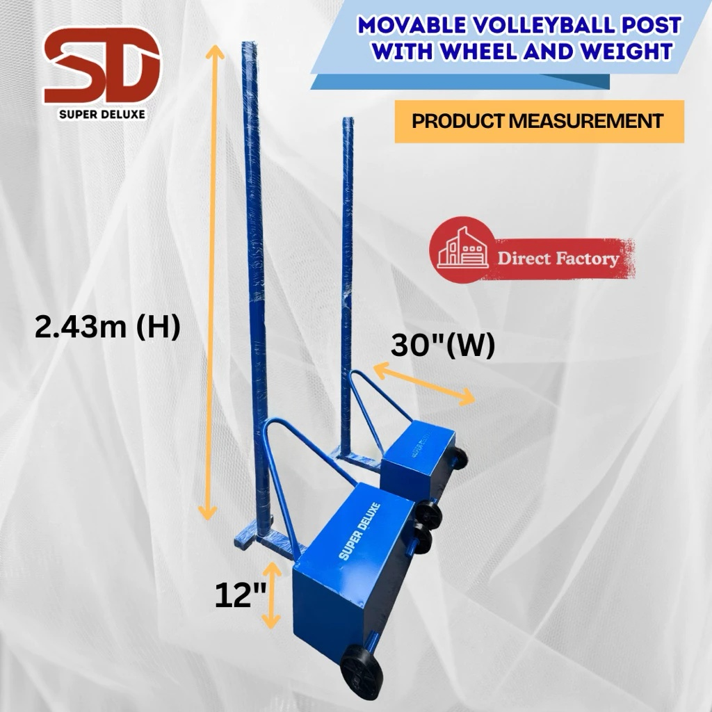 Volleyball Post - TS813 + Wheels + Square Weight