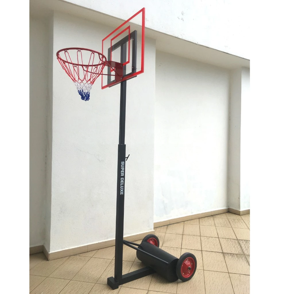 Mini Basketball Post - TS848A Acrylic (2ft x 3ft) Adjustable Height + Wheels (Home Use)